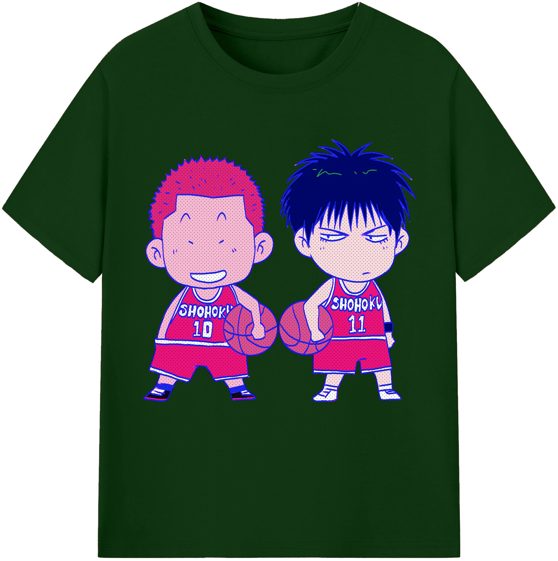 SLAM DUNK／スラムダンク 綿100％半袖Tシャツ（フロントプリント）